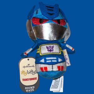 NWT 2017 Hallmark Itty Bittys - SOUND WAVE Transformers - 4 Inch Plush Stuffed T